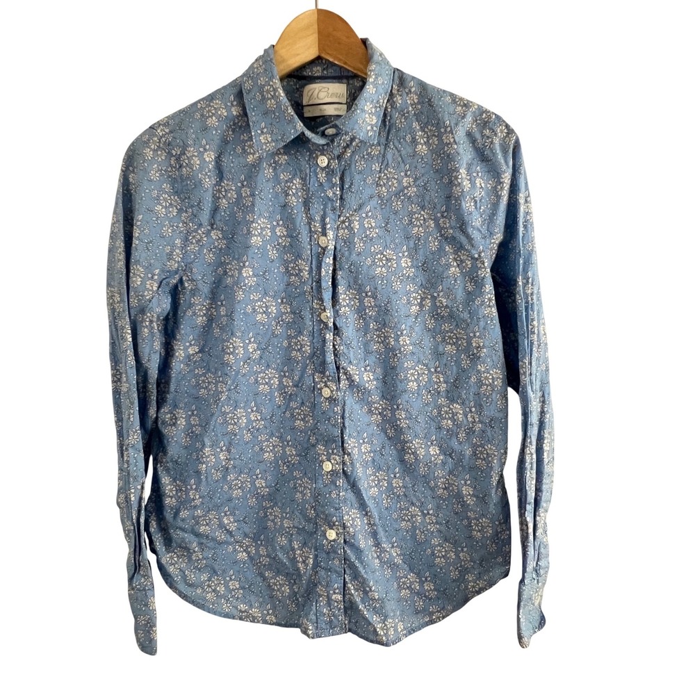 J.Crew Slim Fit Shirt in‎ Liberty Capel Floral Womens 6 Blue Floral Long Sleeve